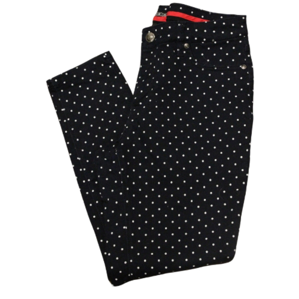 2/$30 🏷 Suko Jeans Navy Polka Dot Jeans Size 10